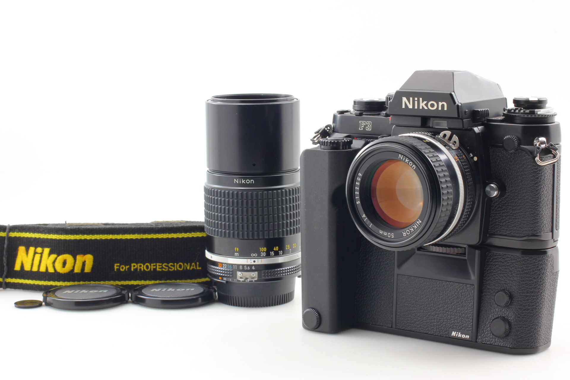 [N MINT] Nikon F3 Eye Level SLR Body Camera Ais 50mm 200mm Lens MD-4 MF-14 JAPAN - 1