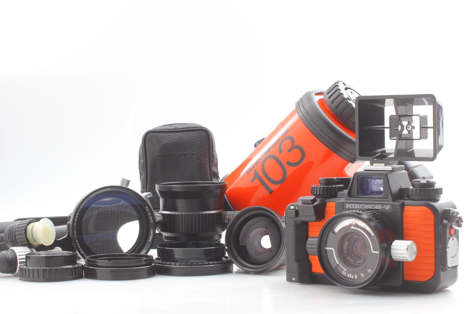 [N MINT] Nikon NIKONOS V Orange Body Camera Lens 35mm f2.5 Flash w/ Extras JAPAN - 1